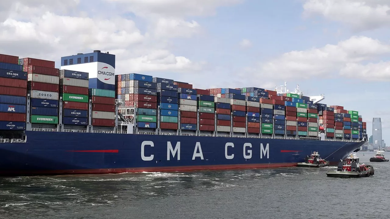 Un porte-conteneurs de la CMA CGM a franchi le d&eacute;troit d'Ormuz (illustration). &copy;Photo Andrew Schwartz/SIPA