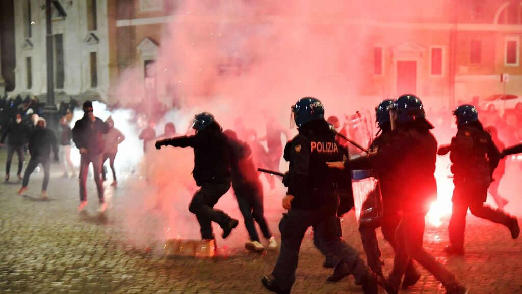 Violences contre les mesures anti-covid en Europe