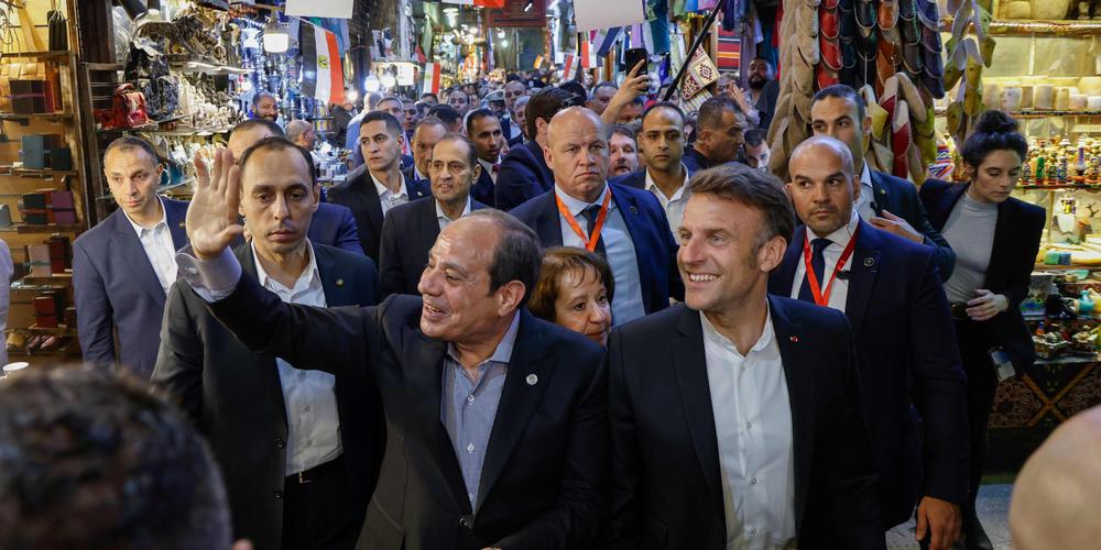 Le président Egyptien Abdel Fattah el-Sisi et le président Français Emmanuel Macron