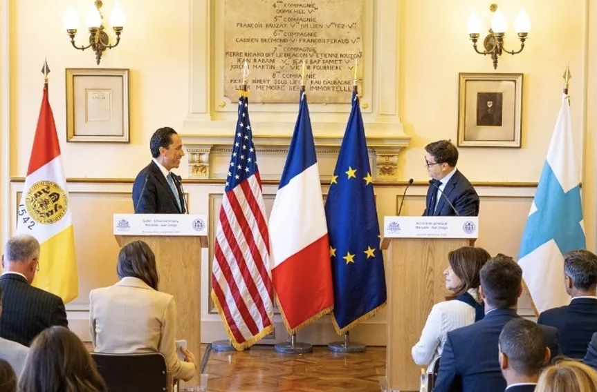Todd Gloria, maire de San Diego et Benoit Payan, maire de Marseille