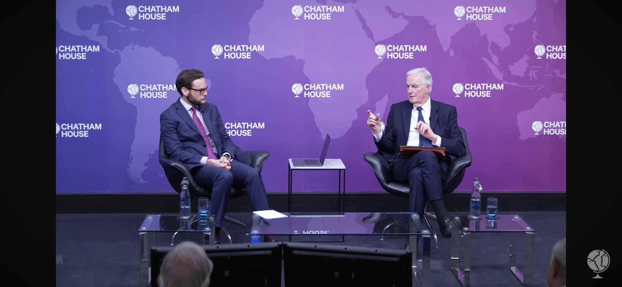Michel Barnier revient à Londres sur dix ans de relations
entre le Royaume-Uni et l’Union européenne depuis le Brexit. ©
Chatham House