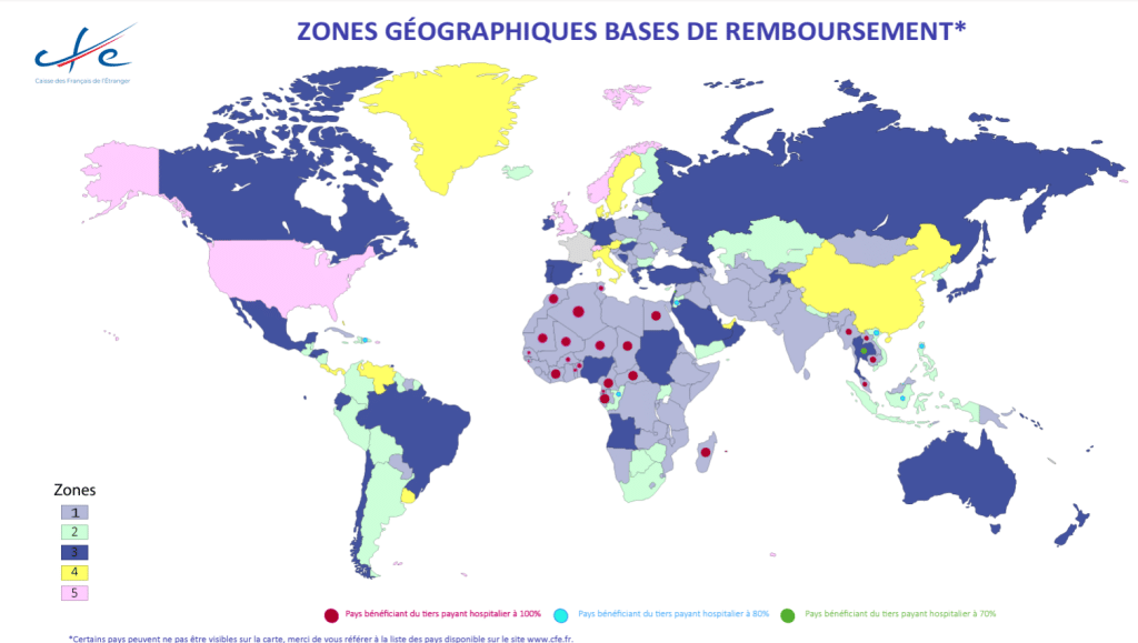 CFE : Zones g&eacute;ographiques bases de remboursement