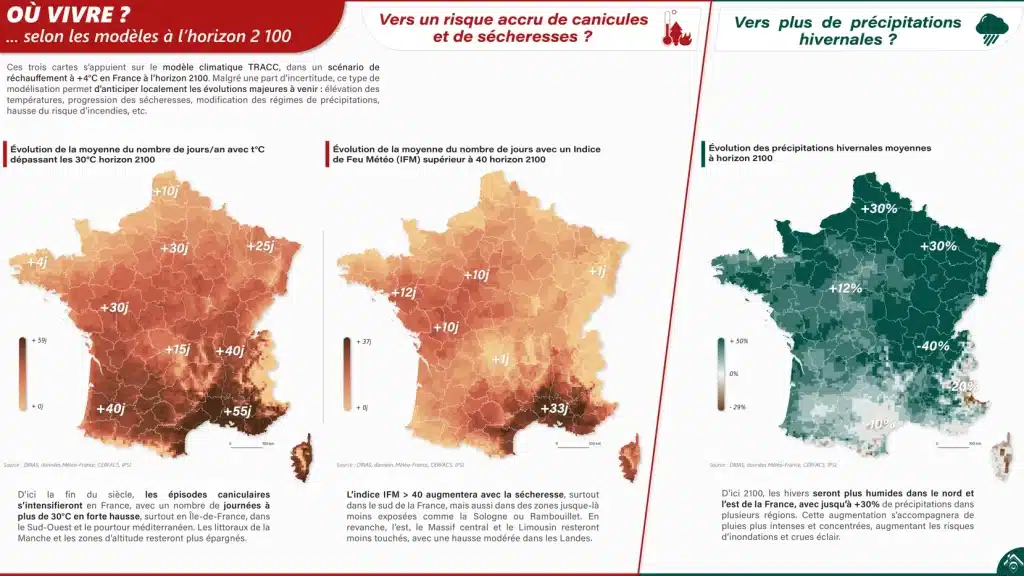 O&ugrave; vivre ? selon les mod&egrave;les &agrave; l'horizon 2100
