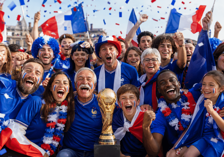 Les supporters de l'équipe de France derrière les bleus pour la coupe du monde de football