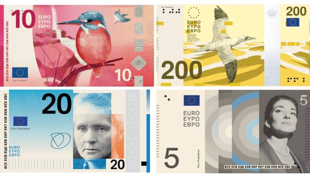 Nouveaux billets en Euro, image d'illustration