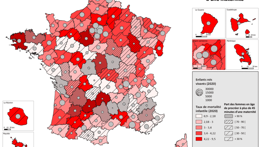Mortalité infantile et accès aux maternités en France en 2020