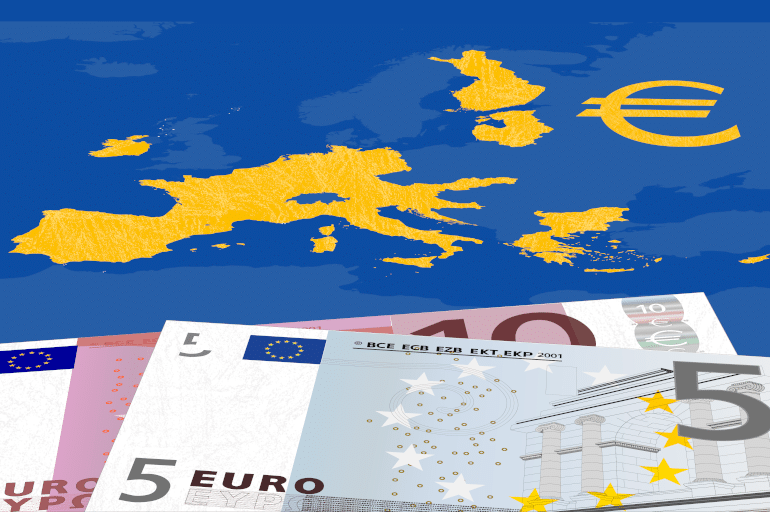 Nouveaux billets en Euro, image d'illustration