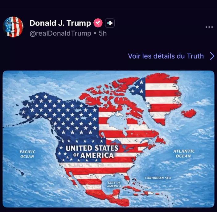 Capture d'écran du compte de Donald Trump le 10 septembre 2026