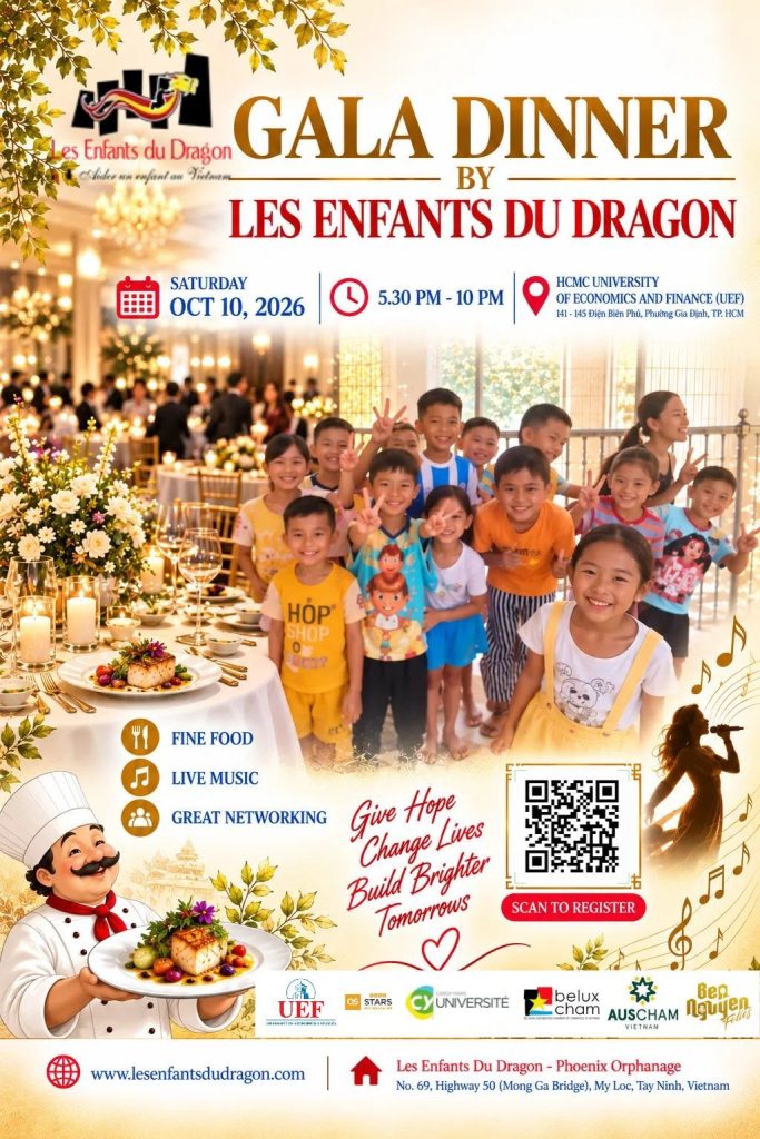 Affiche du diner de Gala de l'association Les enfants du dragon