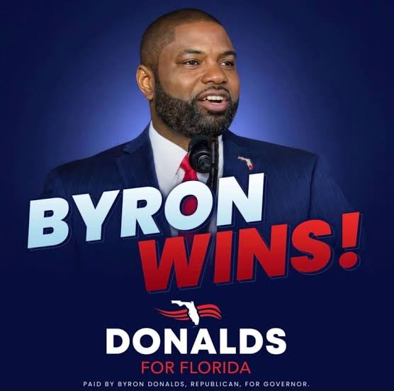 Byron Donalds, candidat R&eacute;publicain au poste de gouverneur de Floride