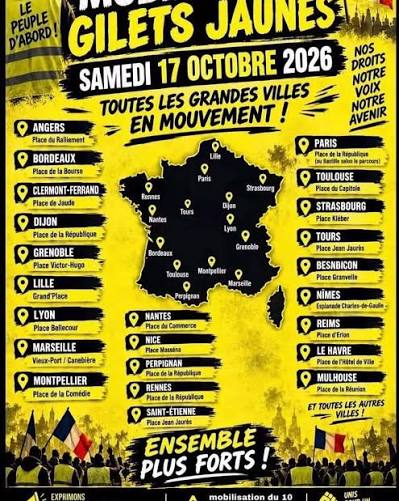 Les gilets jaunes - Samedi 17 octobre 2026