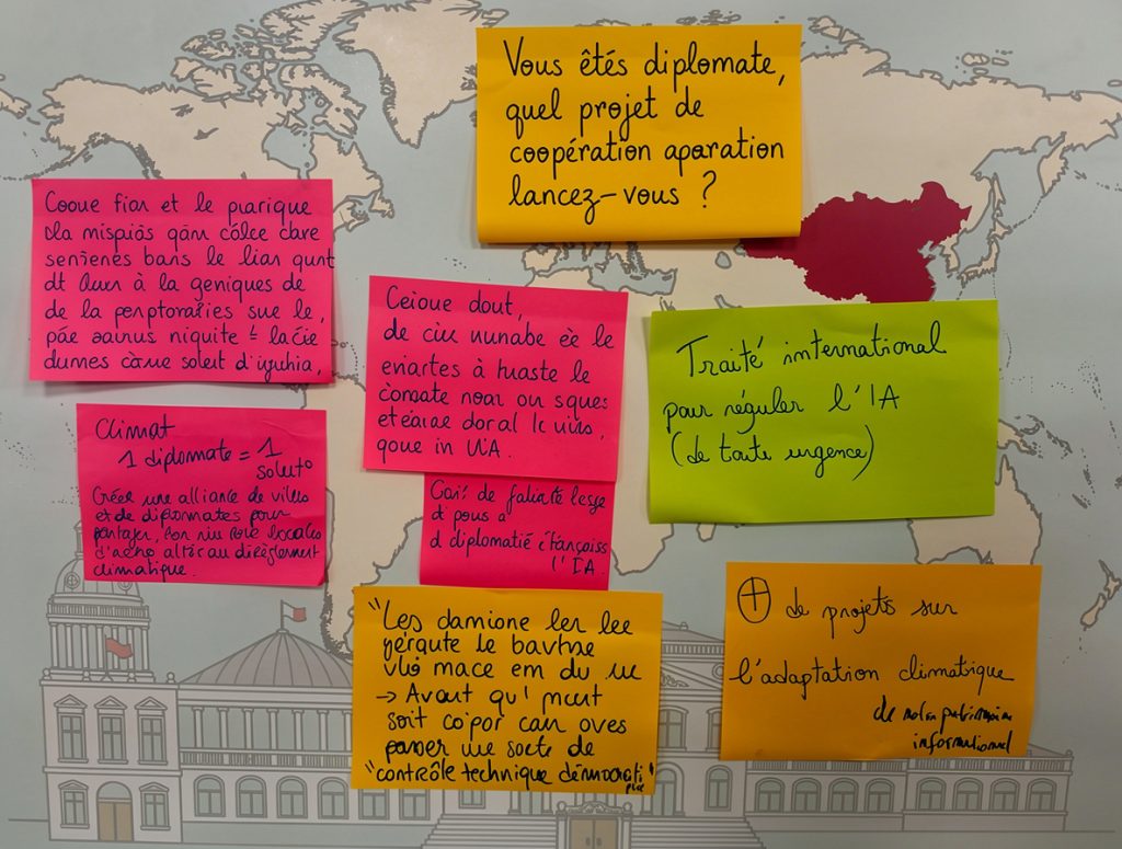 Des idées d'actions diplomatiques pour la France partagées par des participants