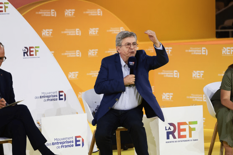 Jean-Luc Mélenchon lors de la Rencontre des entrepreneurs de France