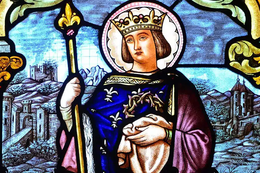 Vitrail repr&eacute;sentant Saint Louis