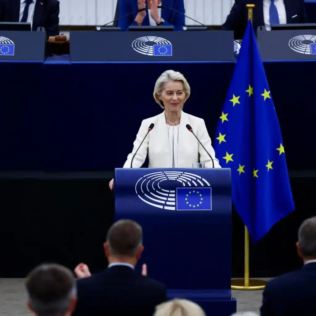 Ursula von der Leyen à la tribune du parlement européen ce 16 septembre 2026