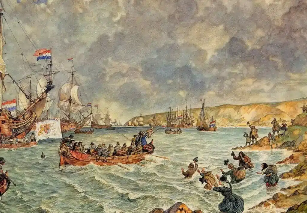 Le Débarquement de Guillaume d'Orange à Torbay, 1688 (en anglais : The Landing of William of Orange at Torbay, 1688)