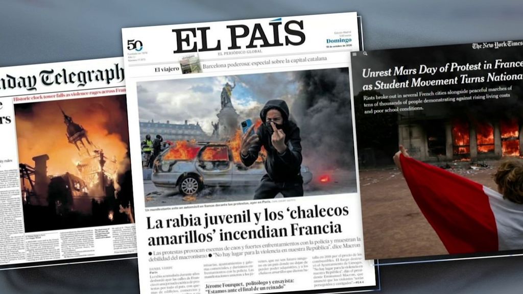 3 unes de médias étrangers entre le 18 et le 19 octobre ©TF1