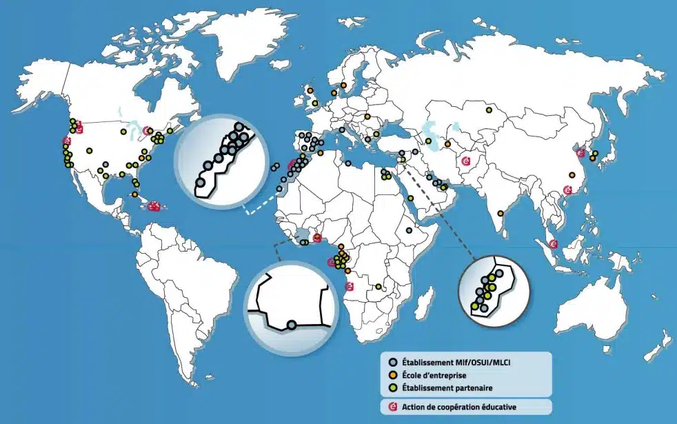 Les établissements de la MLF dans le monde
