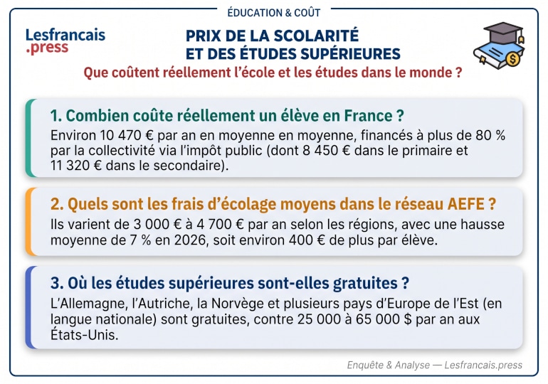Prix de la scolarit&eacute; et des &eacute;tudes sup&eacute;rieures