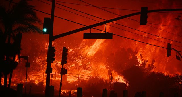 Image de l'incendie à Los Angeles 09/01/2025 ©AFP