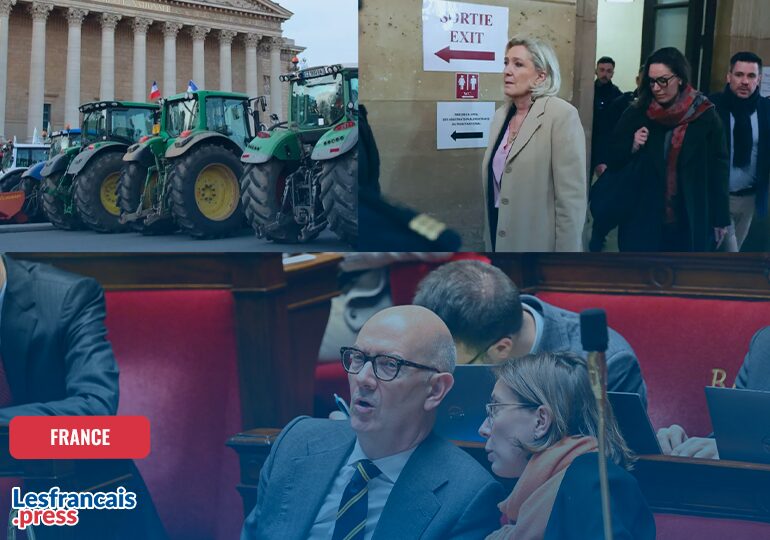 Crise politique française ! Menaces de censure ou de 49.3, blocus des tracteurs et le procès de Marine Le Pen