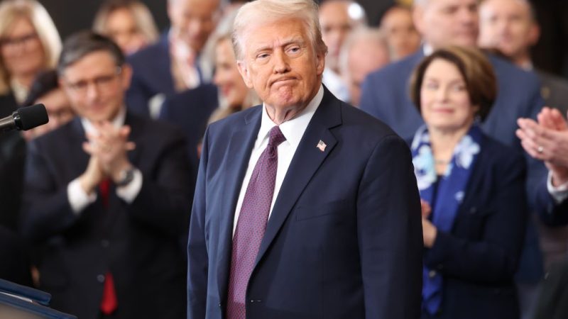 Washington, 20 janvier 2025. Le président américain Donald Trump prononce son discours d’investiture. ©Photo by Kevin Lamarque - Pool/Getty Images