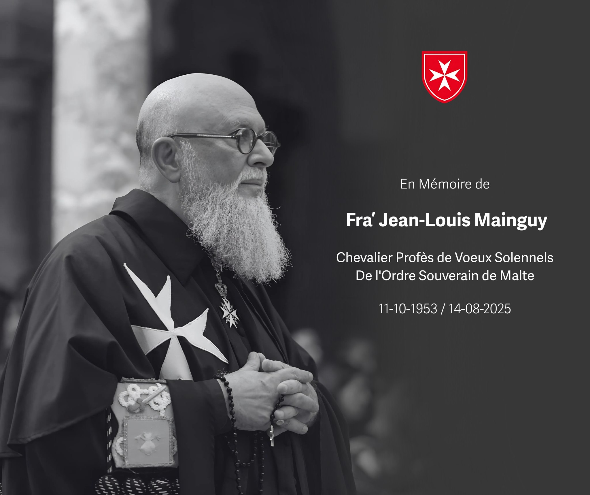 Annonce du décès par l’Ordre de Malte Liban ©Ordre de Malte Liban