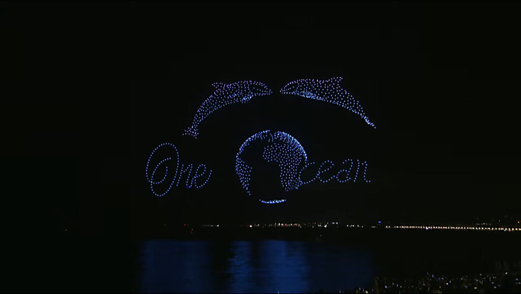 2025 drones lumineux, spectacle de drones, record d’Europe à Nice ce 06 juin 2025