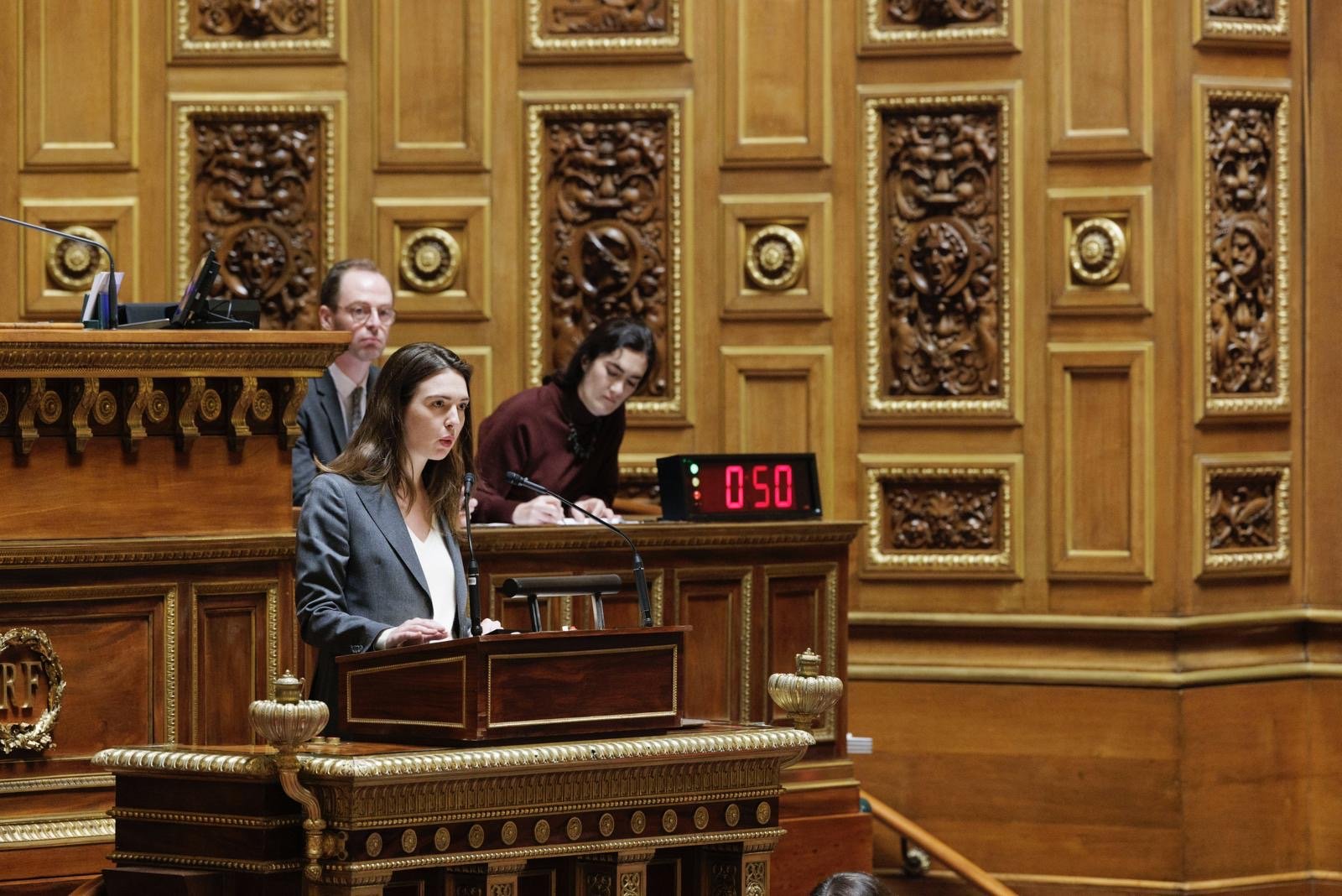 Sophie Briante Guillemont s'exprimant à la tribune du Sénat