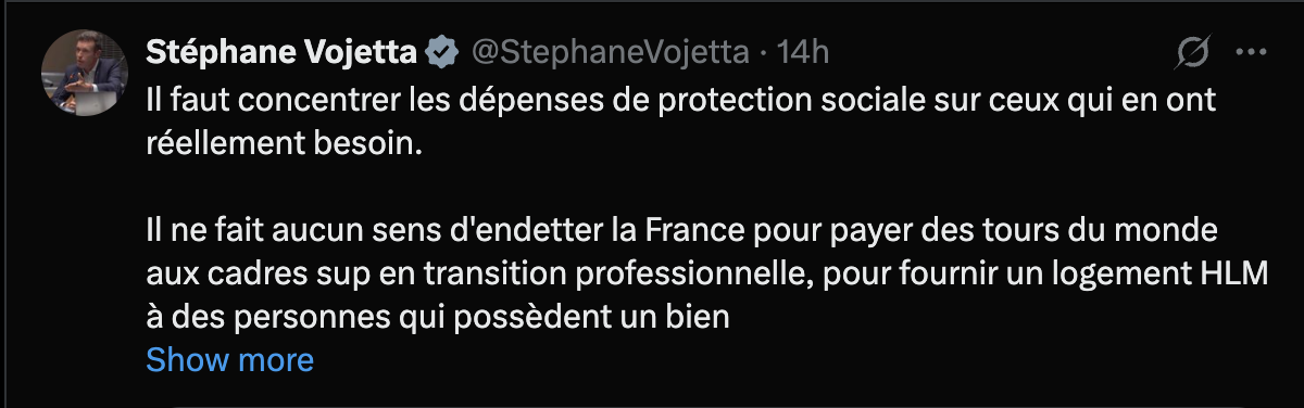 Tweet de Stéphane Vojetta