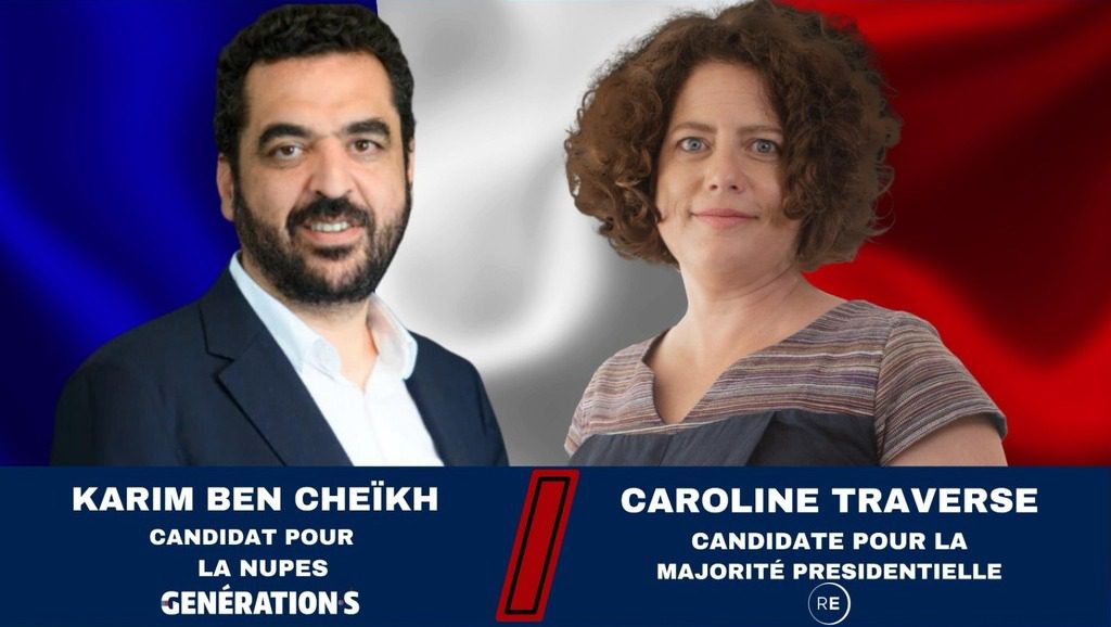 Election législative partielle : le débat du second tour entre Caroline Traverse (RE) et Karim Ben Cheïkh (NUPES)