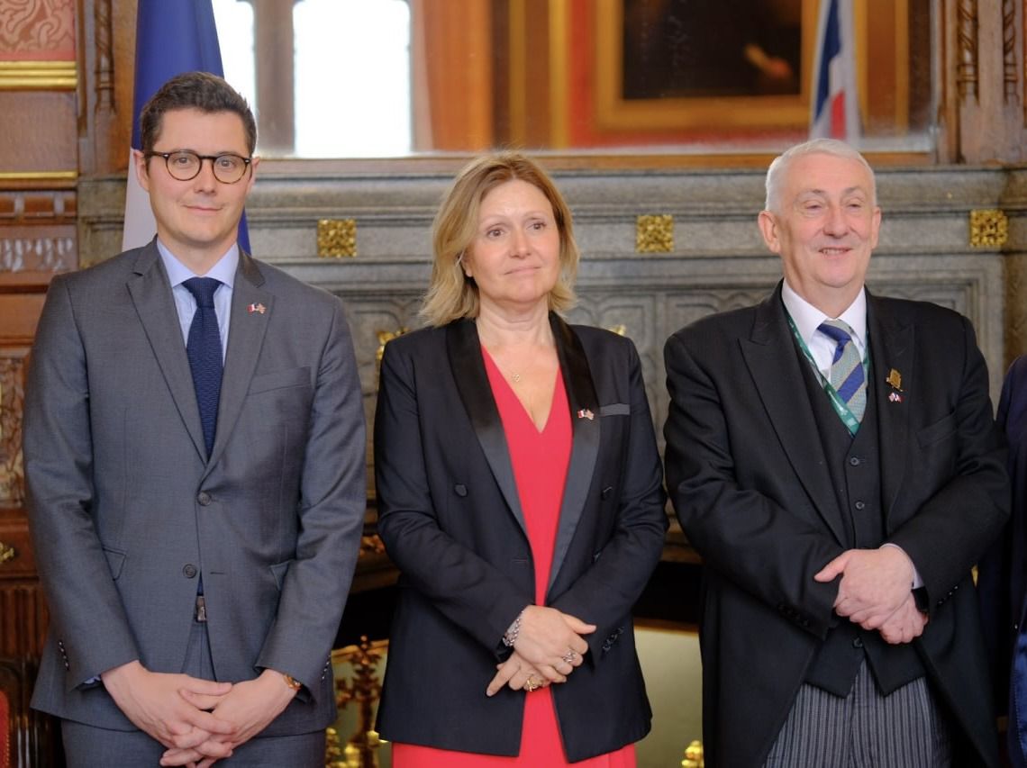 Yaël Braun-Pivet_ Vincent Caure et Lindsay Hoyle à Londres