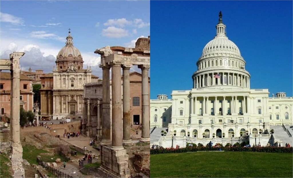 Le capitole &agrave; Rome et celui de Washington