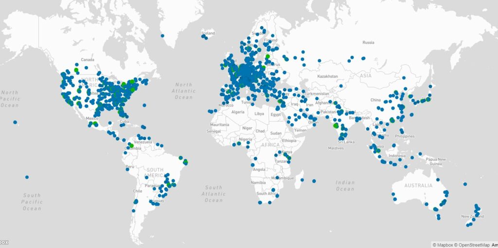 carte des datacenters dans le monde
