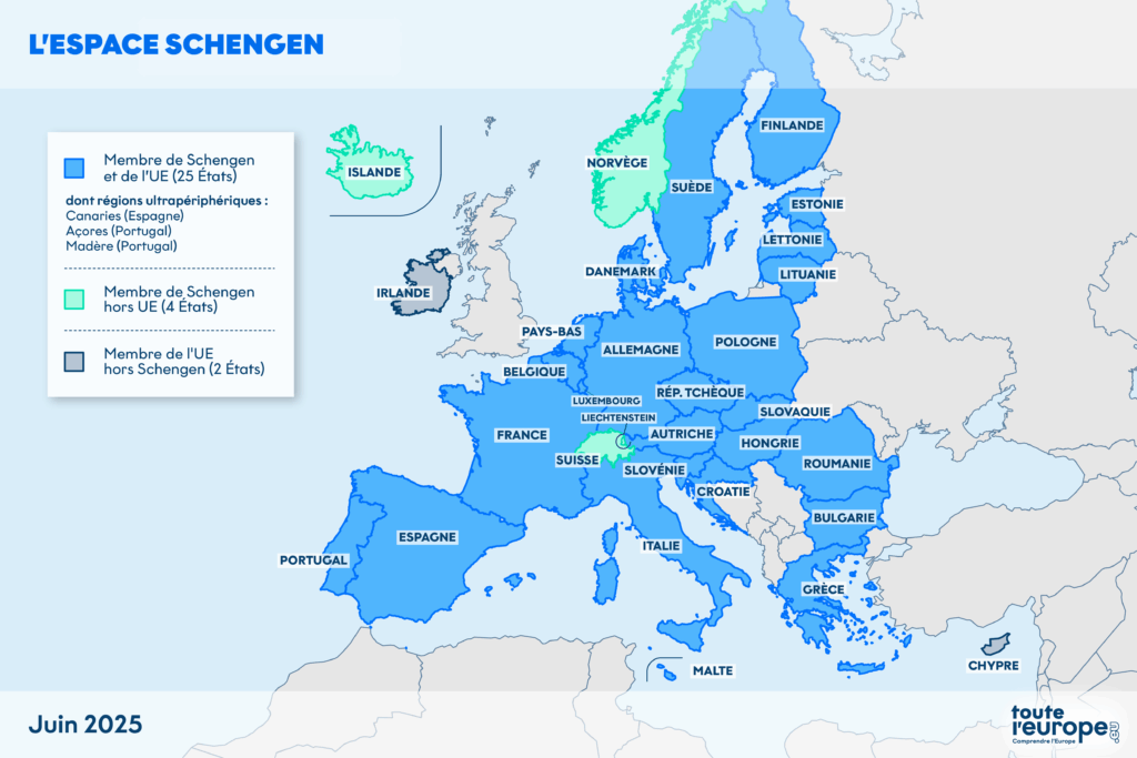 Carte Espace Schengen