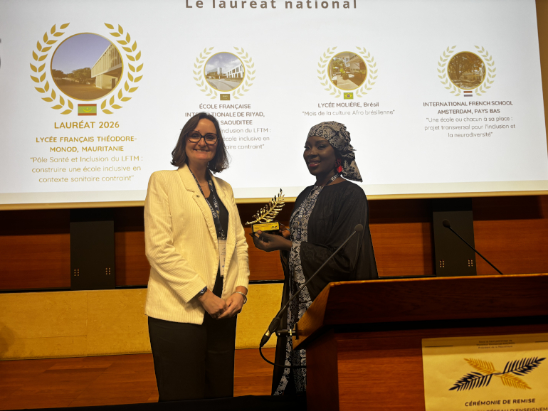 Céline Bouba, administratrice de la MGEN et Fatoumata Soumare N’Diaye, Lycée Théodore Monod, Mauritanie