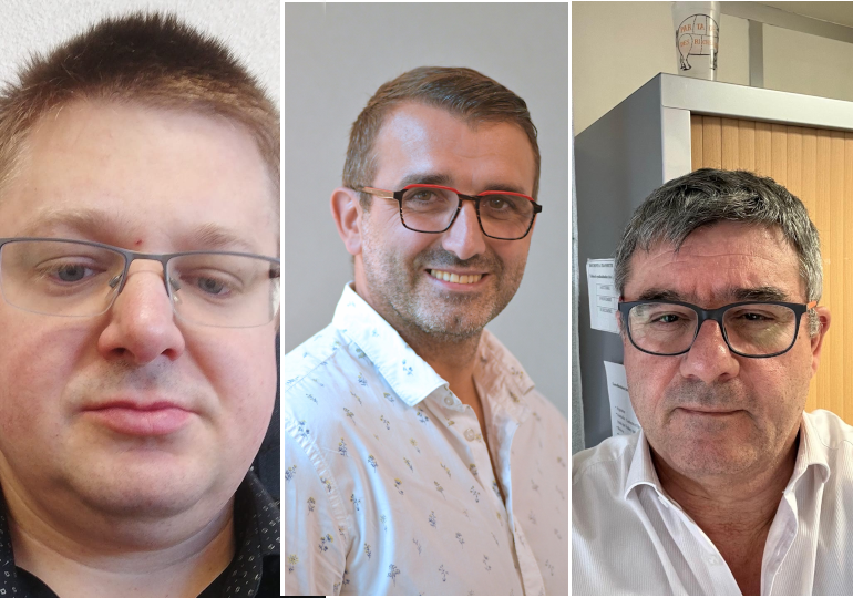 Frédéric Costes (CFDT), Djamel Souiah et Patrick Soldat