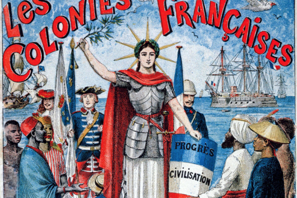 Illustration pour la couverture d&rsquo;un cahier d&rsquo;&eacute;colier (image de propagande), de Georges Dascher (1900).