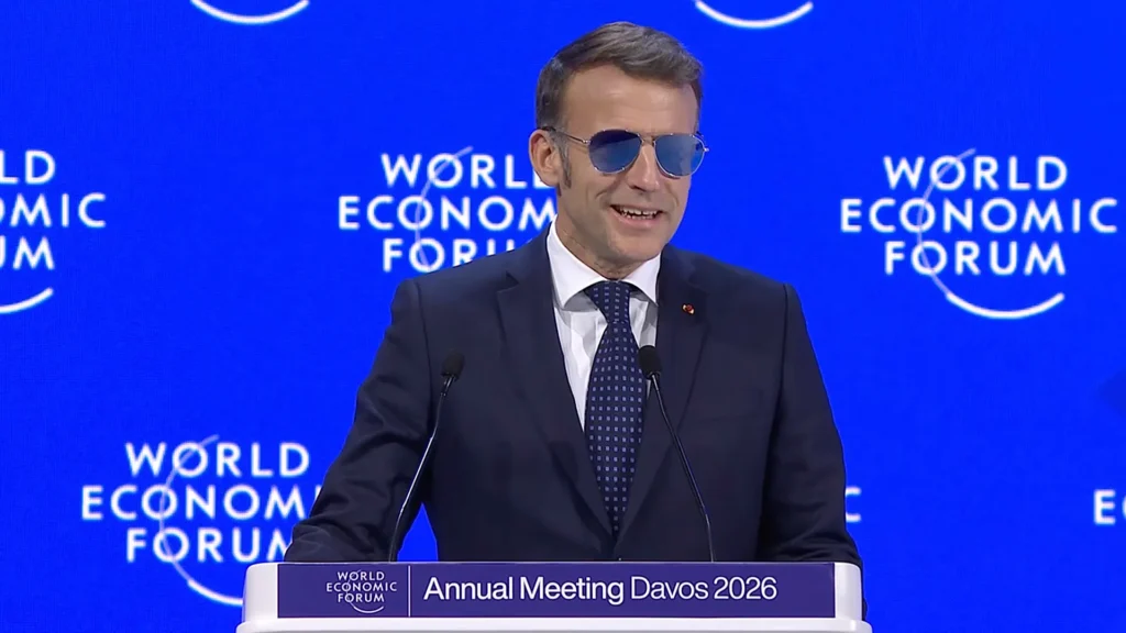 Emmanuel Macron à Davos ce 20 janvier 2026