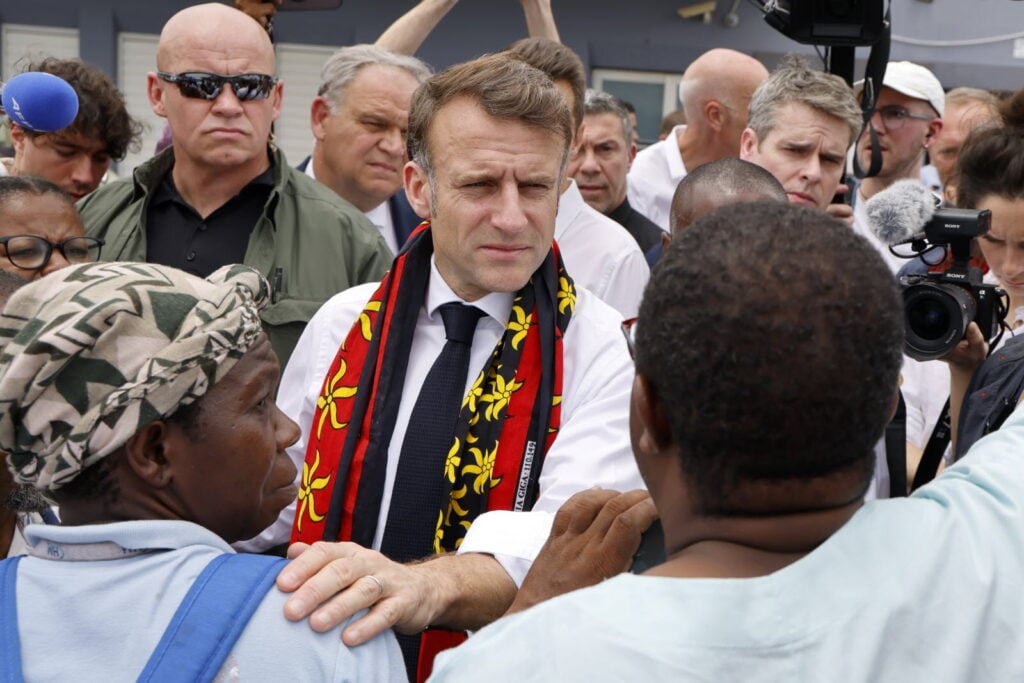 Emmanuel Macron à Mayotte ce 19 décembre 2024 ©AFP