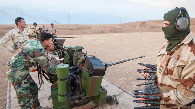 Photo prise lors d&rsquo;une formation de soldats du Kurdistan en 2025 &copy;AFP
