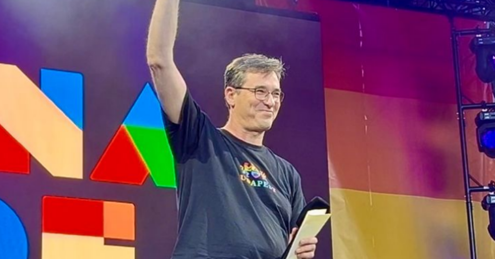 Gergely Karacsony à la pride de Bucarest ce 28 juin 2025 ©AFP