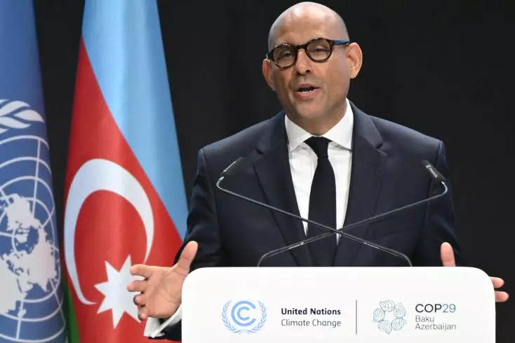 Le chef de l'ONU Climat lors de son discours d'ouverture de la COP29 à Bakou (Azerbaïdjan) le 11 novembre 2024 © AFP Alexander NEMENOV