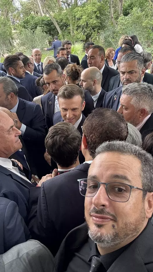 Fouad Housni lors de la visite du President Macron à Rabat (credit photo F Housni)