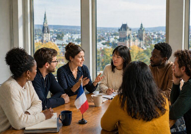 Photographie d'illustration, Fran&ccedil;ases et Fran&ccedil;ais parlant des &eacute;lections consulaires