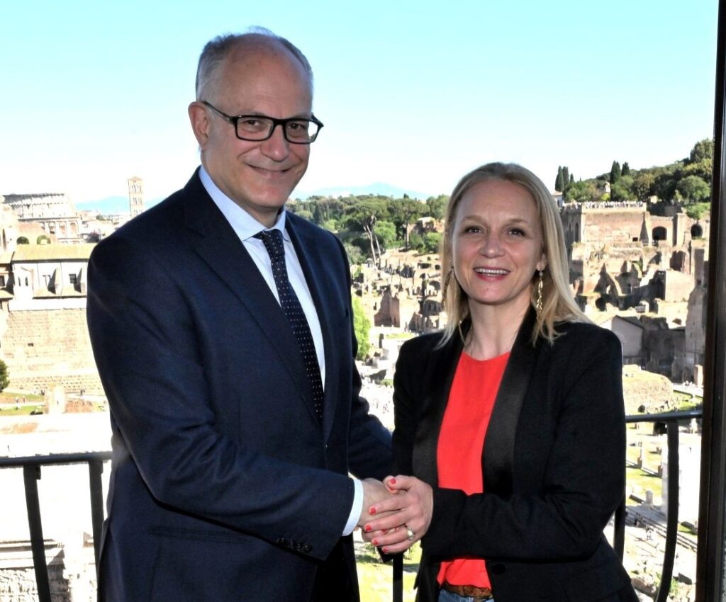 Ga&euml;lle Barr&eacute; et le maire de Rome, Roberto Gualtieri