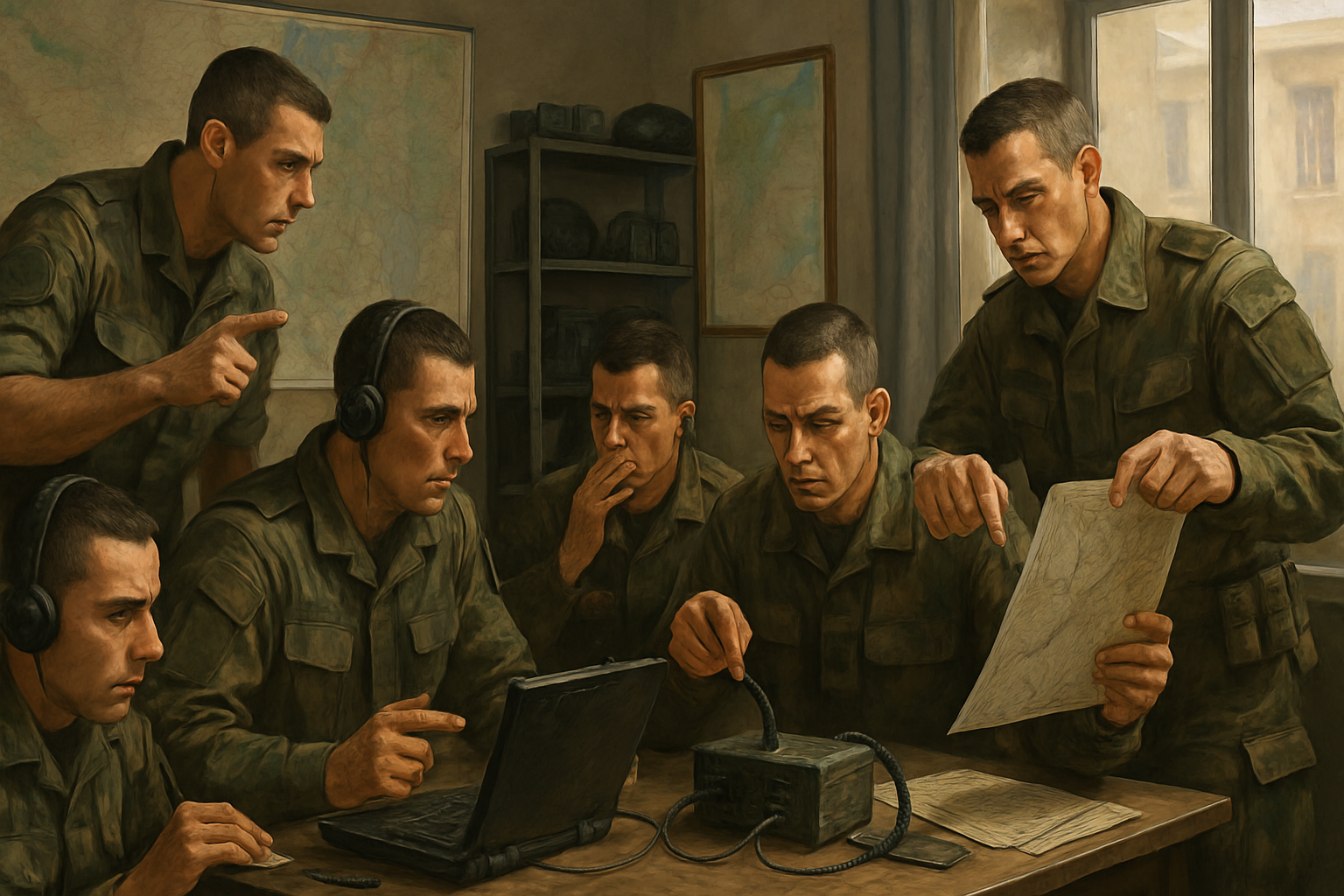 illustration de transmission de messages militaires