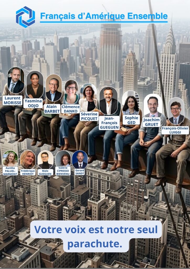 Affiche - Jean-François Gueguen, tête de liste « Français d’Amérique Ensemble », à New York