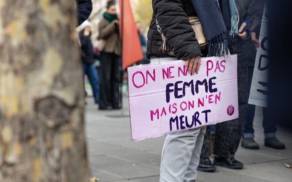 Image de manifestation en janvier 2025 contre les f&eacute;minicides