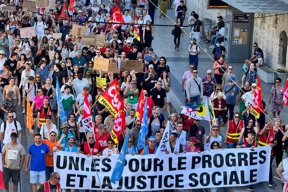Montpellier - plus de 10.000 personnes dans le cortège de la manifestation du 18 septembre 2025.